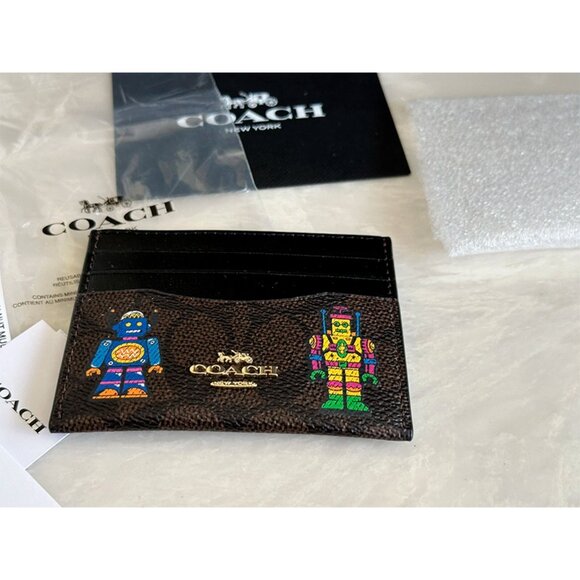 S NWT COACH COSMIC ROBOT SLIM ID/CARD CASE SIGNATURE CW929 - Picture 6 of 9
